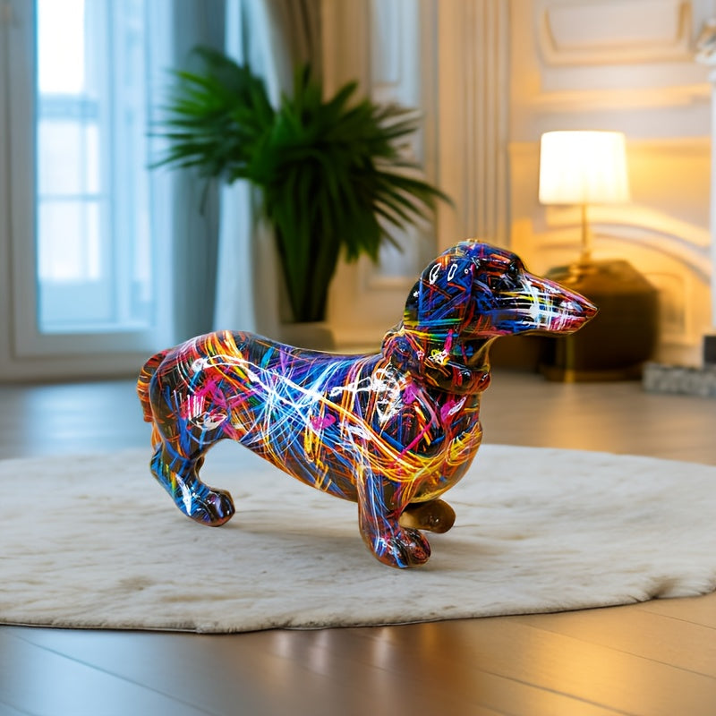 Colourful Dachshund Sculpture - Playful Decoration for Your Interior