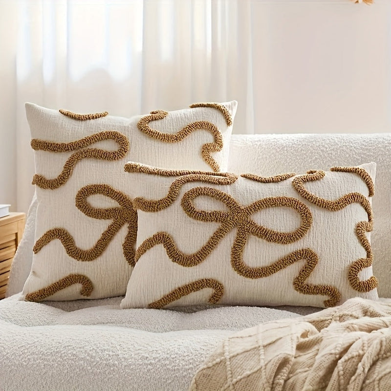 Liorenne Cushion Cover – Sleek Embroidery with Three-Dimensional Loops