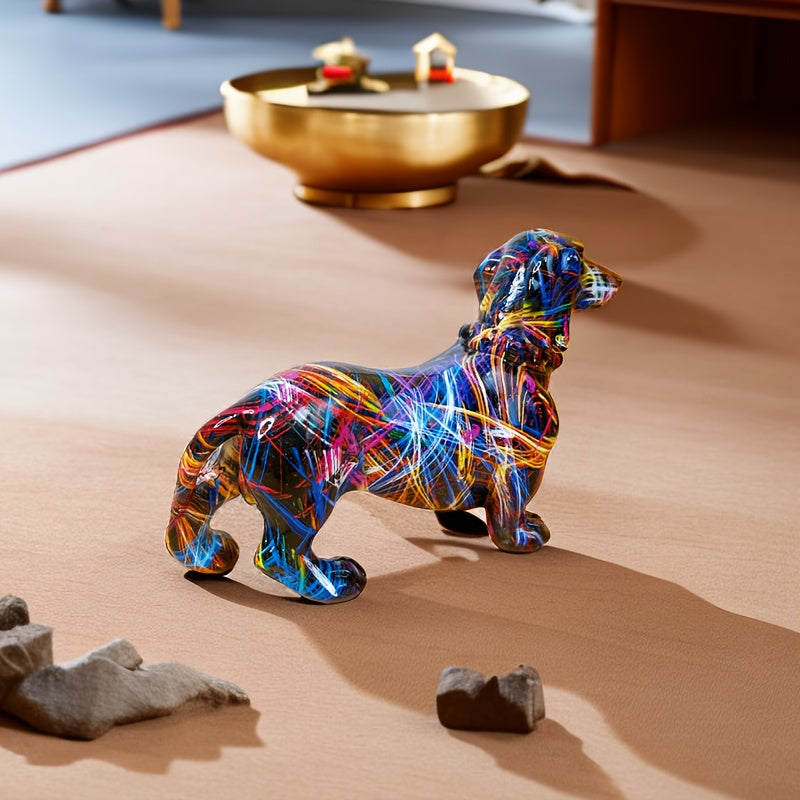 Colourful Dachshund Sculpture - Playful Decoration for Your Interior