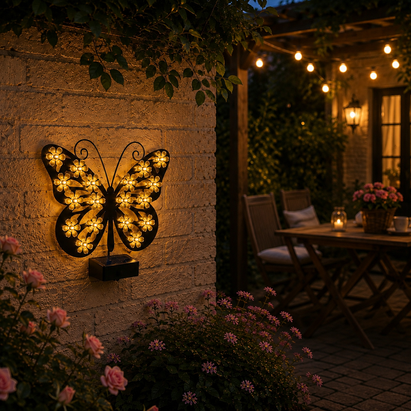 Aurevix Butterfly Outdoor Lamp – Solar LED with Twilight Sensor