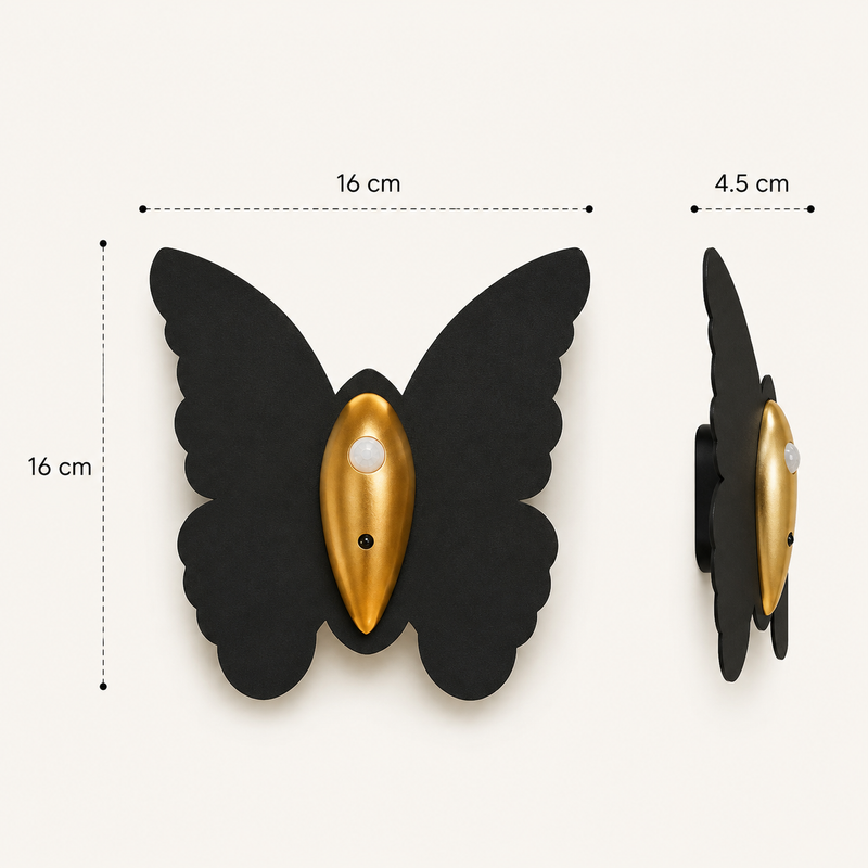 Lunavira Butterfly Wall Lamp – Wireless LED with Motion Sensor