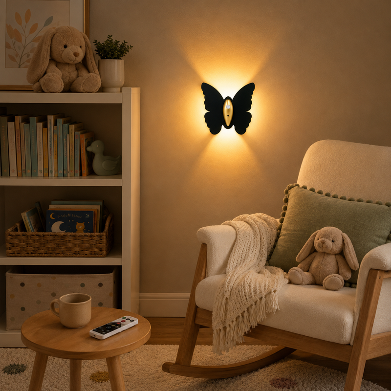 Lunavira Butterfly Wall Lamp – Wireless LED with Motion Sensor