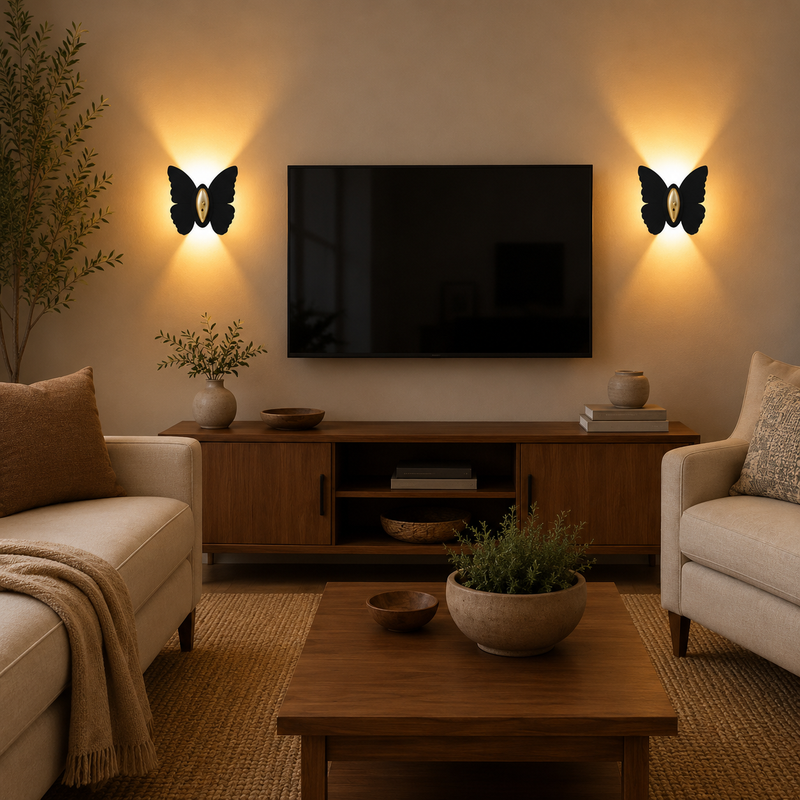 Lunavira Butterfly Wall Lamp – Wireless LED with Motion Sensor