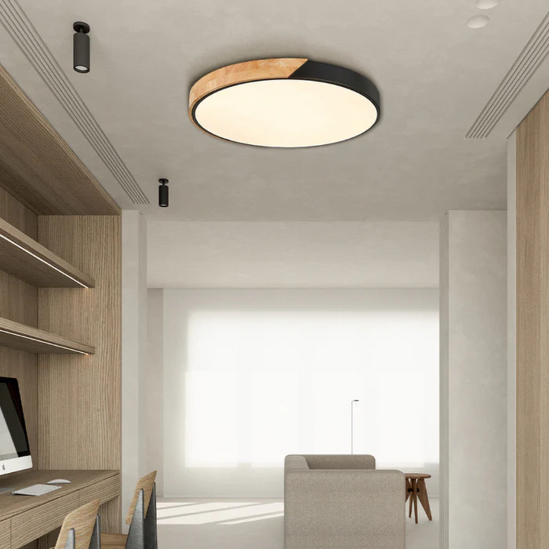 Nolvessa Ceiling Lamp – Scandinavian Wood Design with Integrated LED