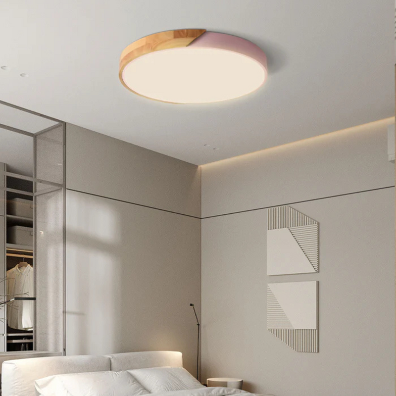 Nolvessa Ceiling Lamp – Scandinavian Wood Design with Integrated LED