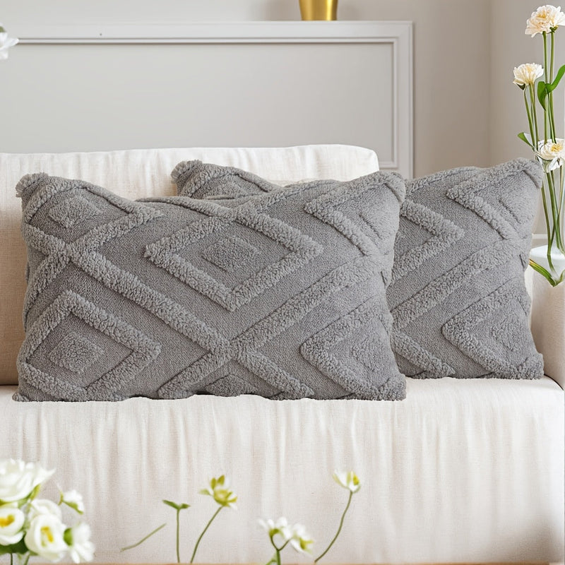 Averelle Cushion Covers – Boho Jacquard with Geometric Pattern