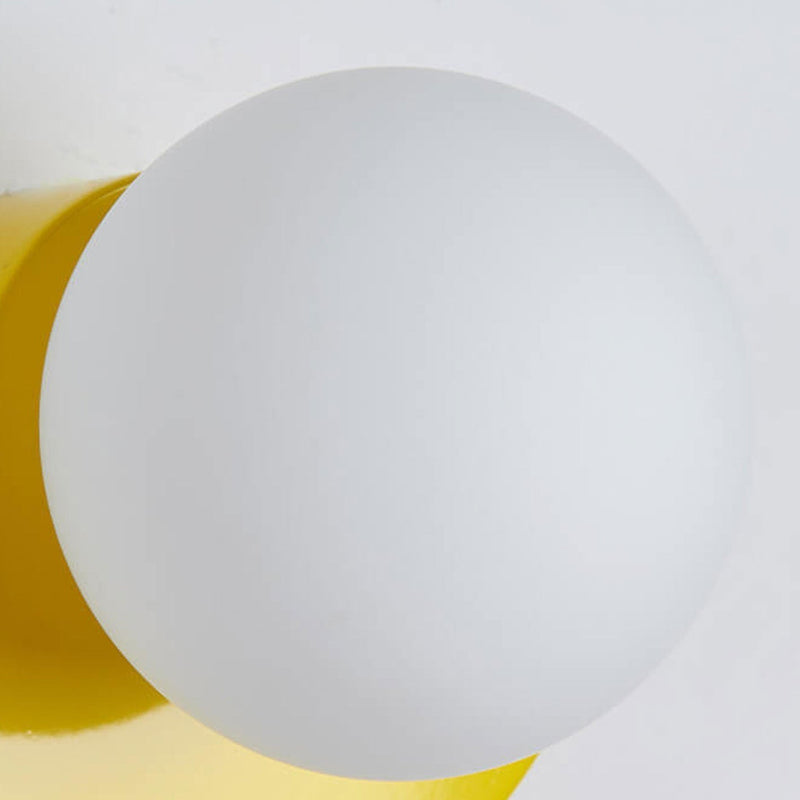 Calvessa Wall Lamp – Semi-Circular Design with Coloured Glass Sphere
