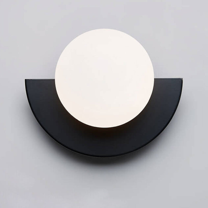 Calvessa Wall Lamp – Semi-Circular Design with Coloured Glass Sphere