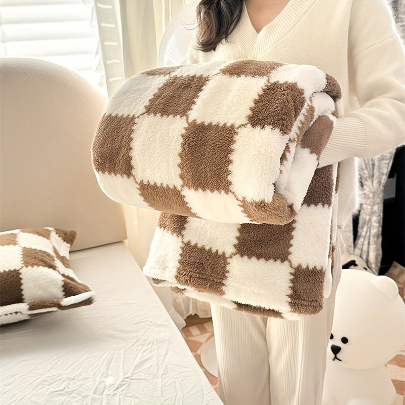 Novira Throw – Soft Flannel Texture with Checked Design