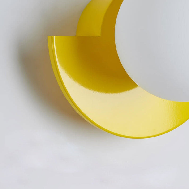 Calvessa Wall Lamp – Semi-Circular Design with Coloured Glass Sphere