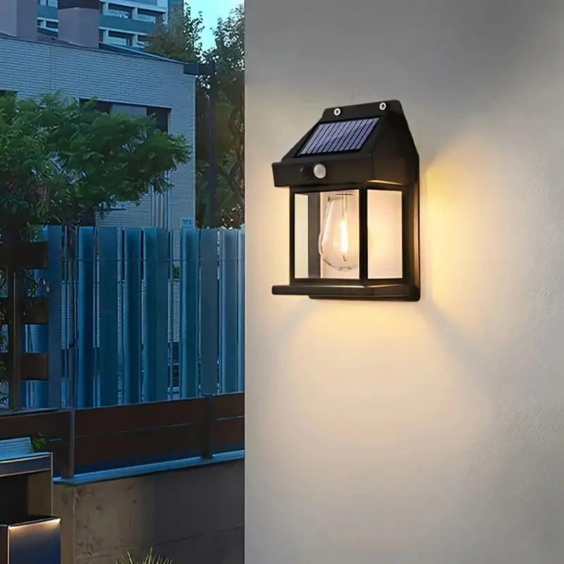 Elvessa Outdoor Lamp – Solar LED with Motion and Dusk Sensor