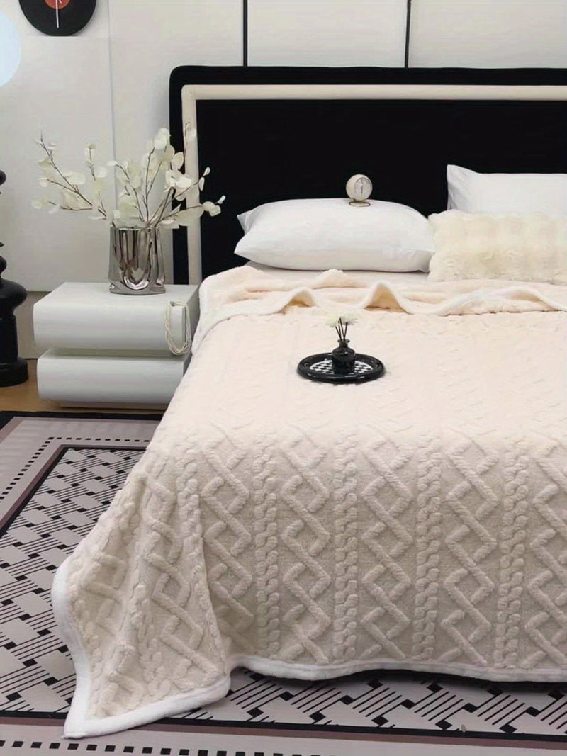 Norelle Throw – Knitted Design with Geometric Pattern