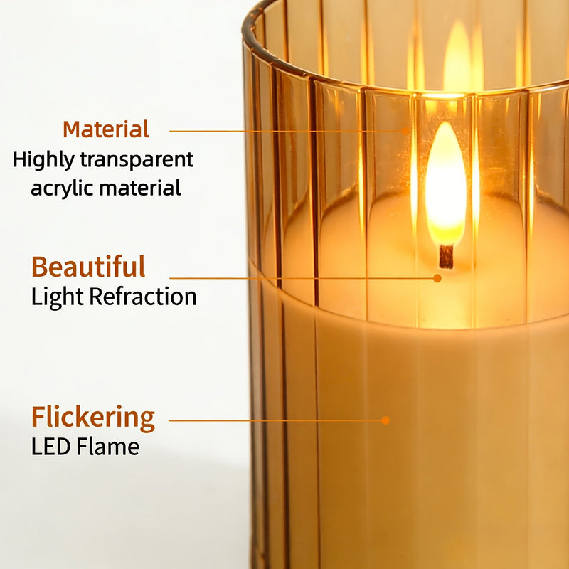 Lunovia LED Candles – Set of 3 Flicker-Free Decorative Candles