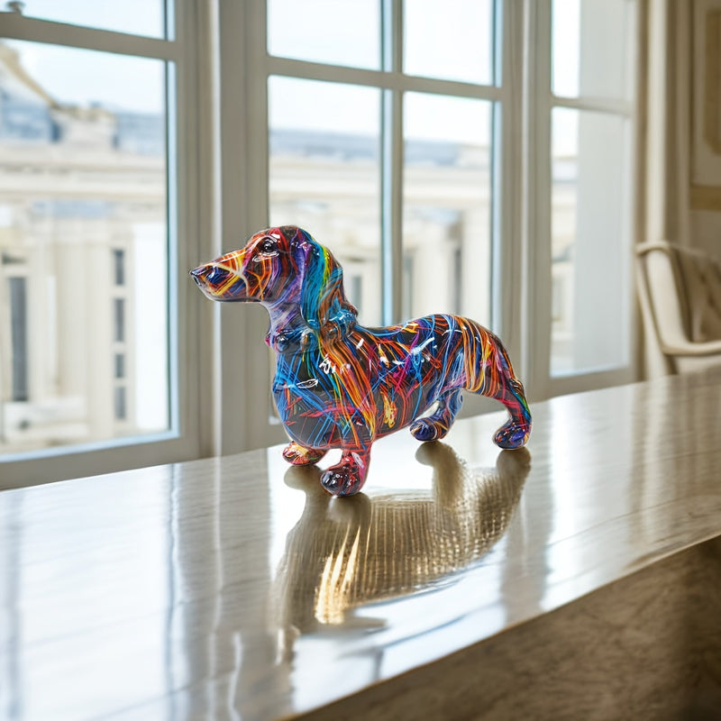 Colourful Dachshund Sculpture - Playful Decoration for Your Interior