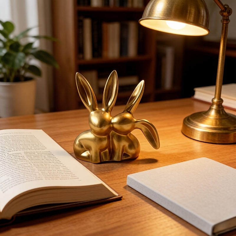 Averelle Rabbit Figurine – Gold-Coloured Sculpture