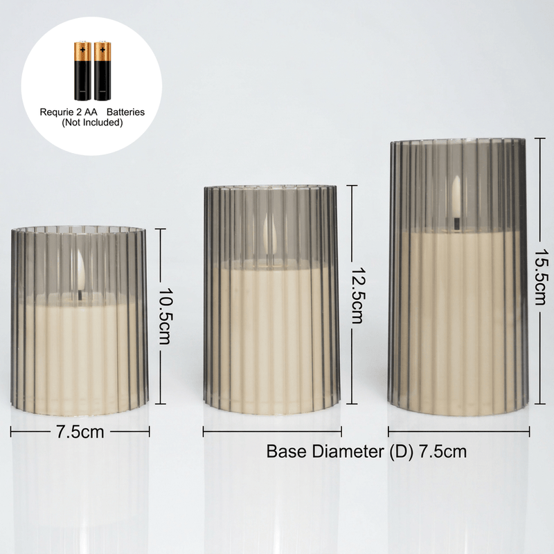 Lunovia LED Candles – Set of 3 Flicker-Free Decorative Candles