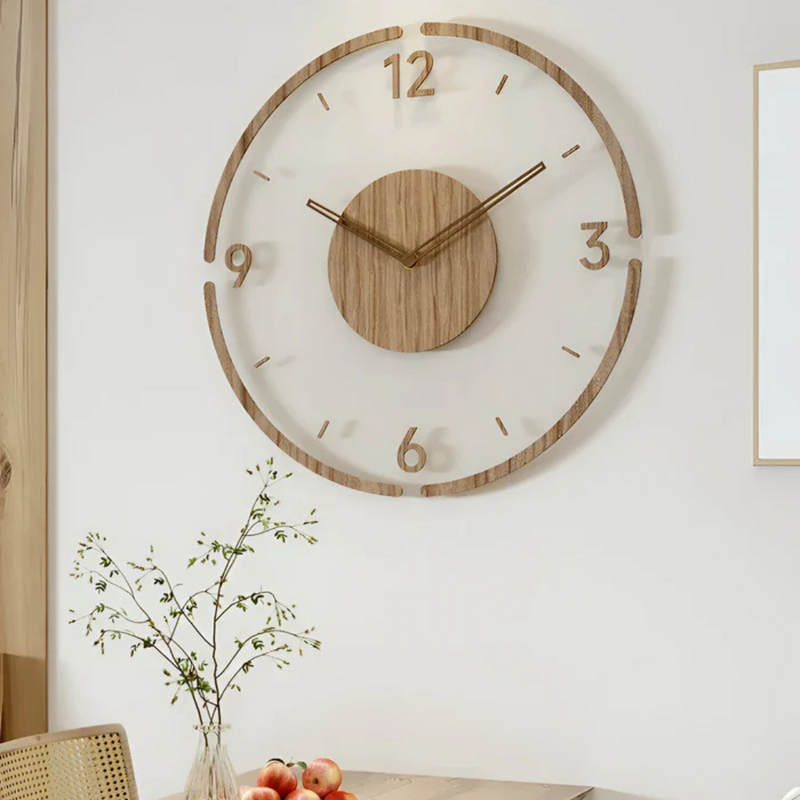 Avenora Wall Clock – Wood Design with Silent Quartz Movement