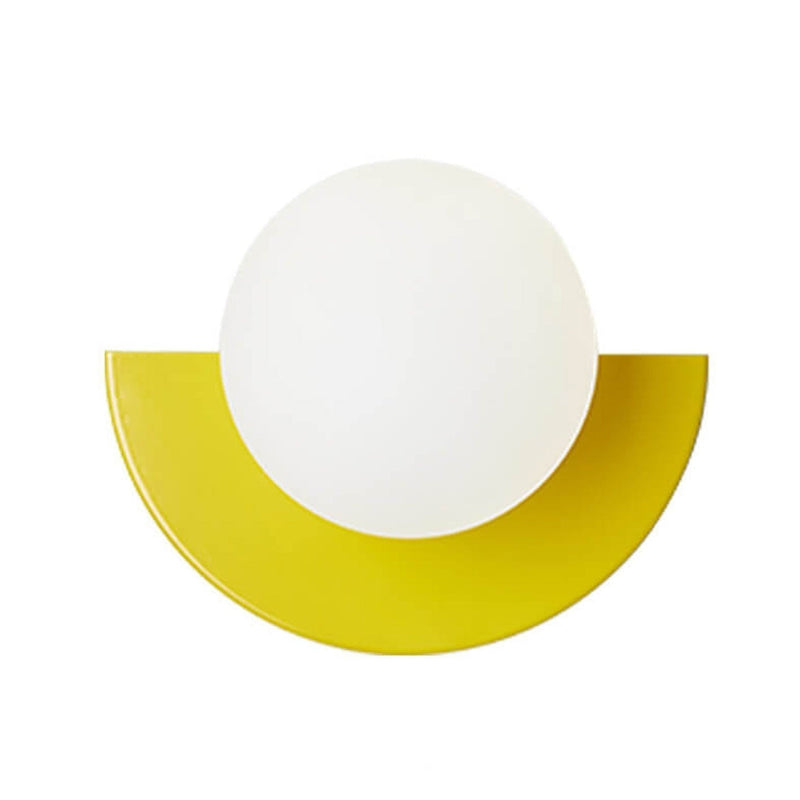 Calvessa Wall Lamp – Semi-Circular Design with Coloured Glass Sphere