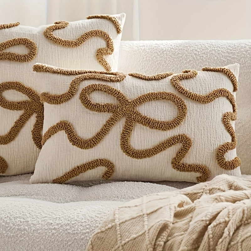Liorenne Cushion Cover – Sleek Embroidery with Three-Dimensional Loops
