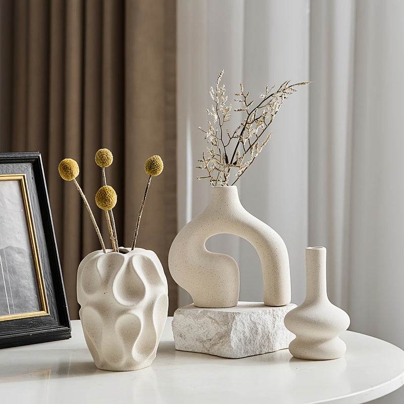 Calvessa Vases – Set of 3 Boho Geometric Vases