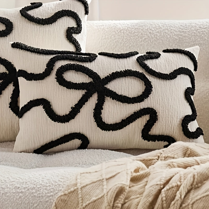Liorenne Cushion Cover – Sleek Embroidery with Three-Dimensional Loops