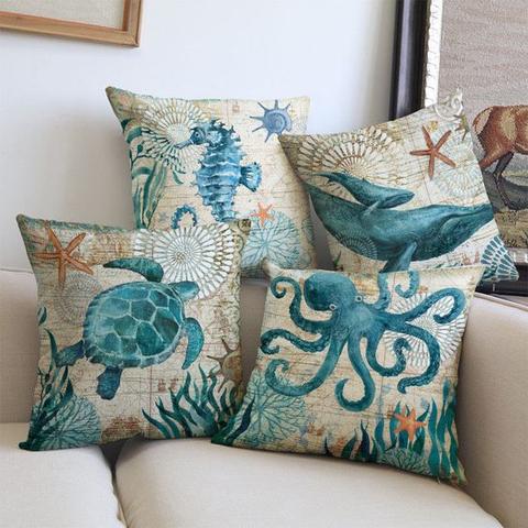 Caelvyn Cushion – Sea Life Motif for Coastal Atmosphere