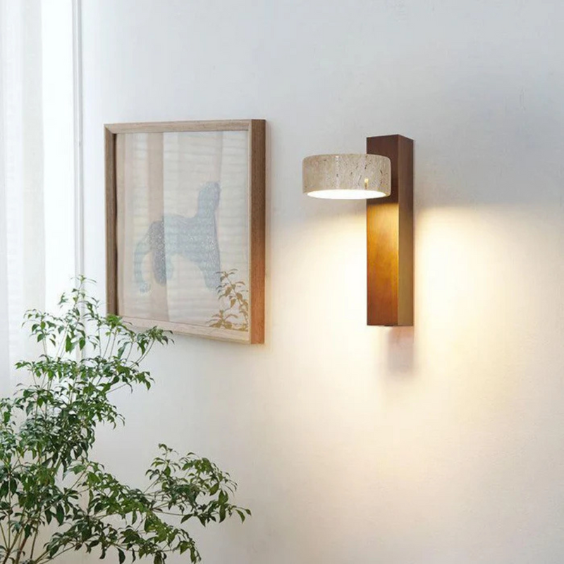 Fortiz Wall Lamp – Travertine Design with Warm LED Lighting