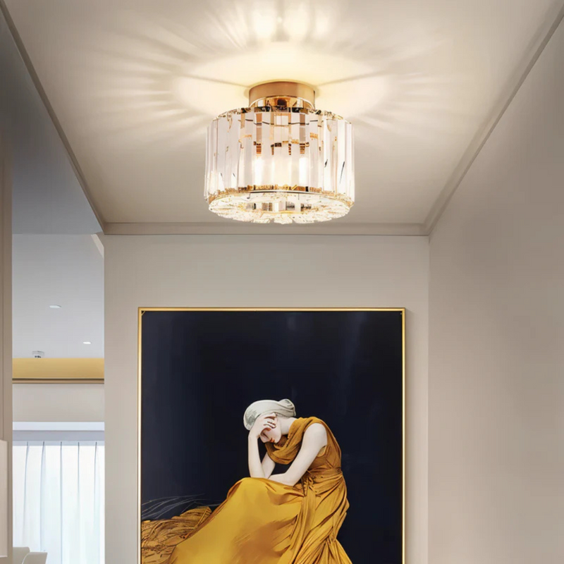 Crystal Ceiling Light with Modern Finish for Living Room and Bedroom