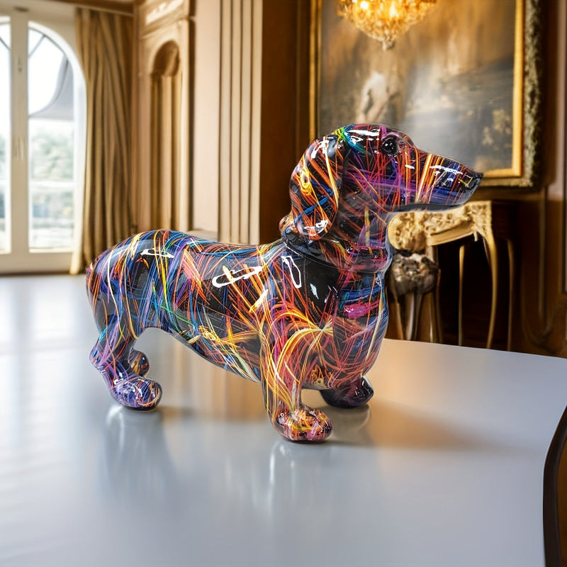 Colourful Dachshund Sculpture - Playful Decoration for Your Interior