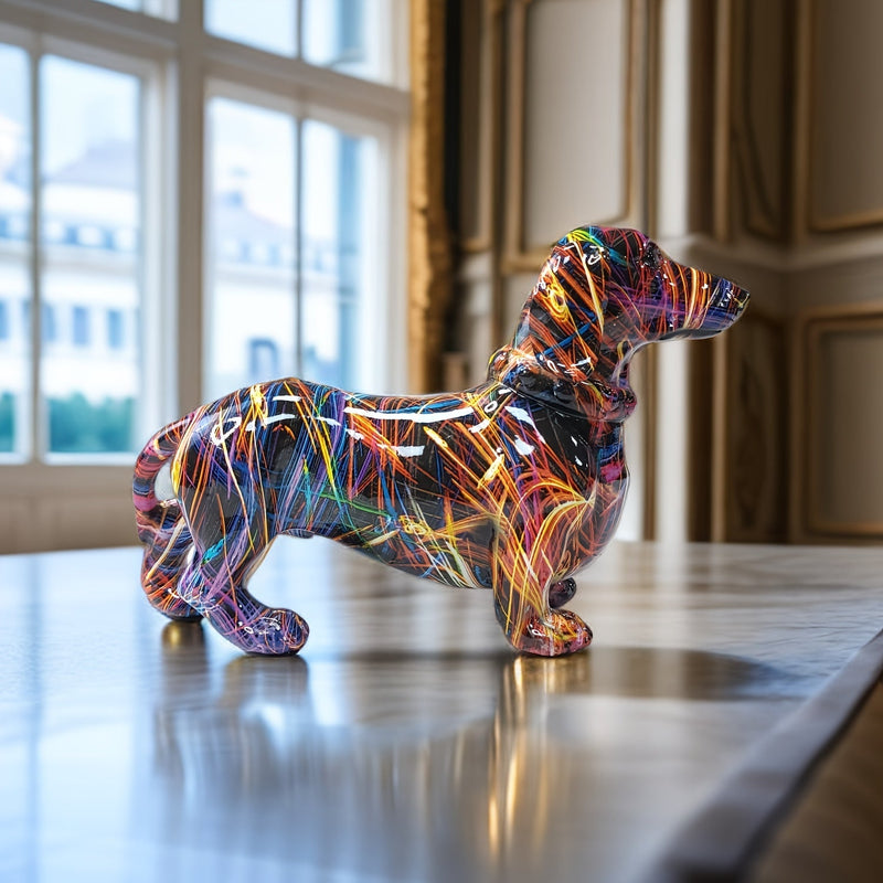 Colourful Dachshund Sculpture - Playful Decoration for Your Interior