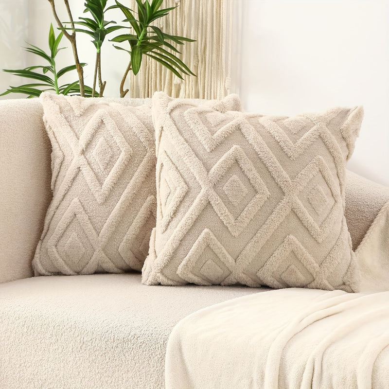 Averelle Cushion Covers – Boho Jacquard with Geometric Pattern