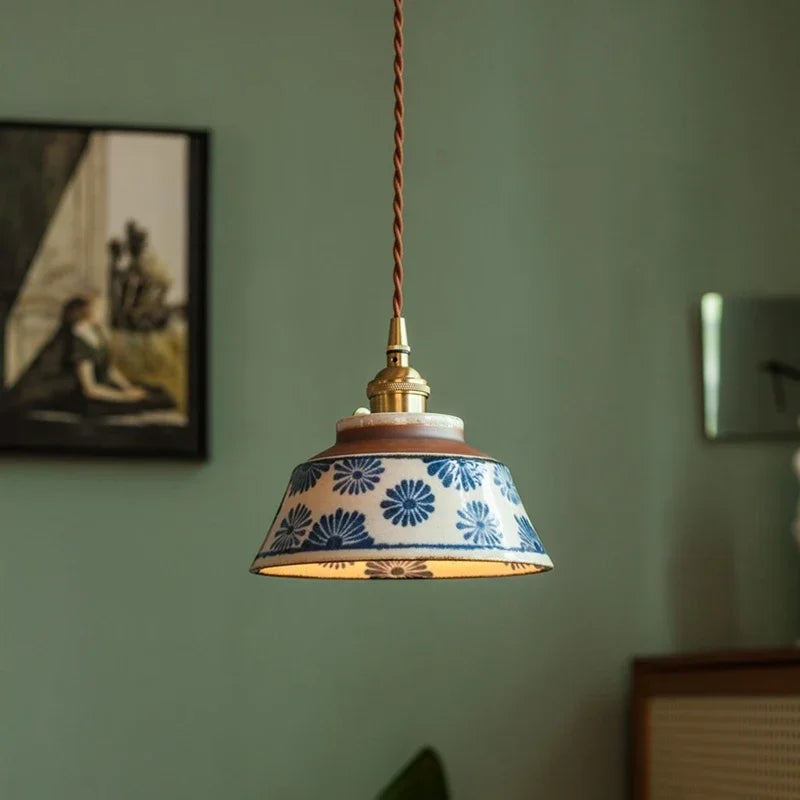 Floravyn Pendant Lamp – Ceramic Design with Floral Pattern