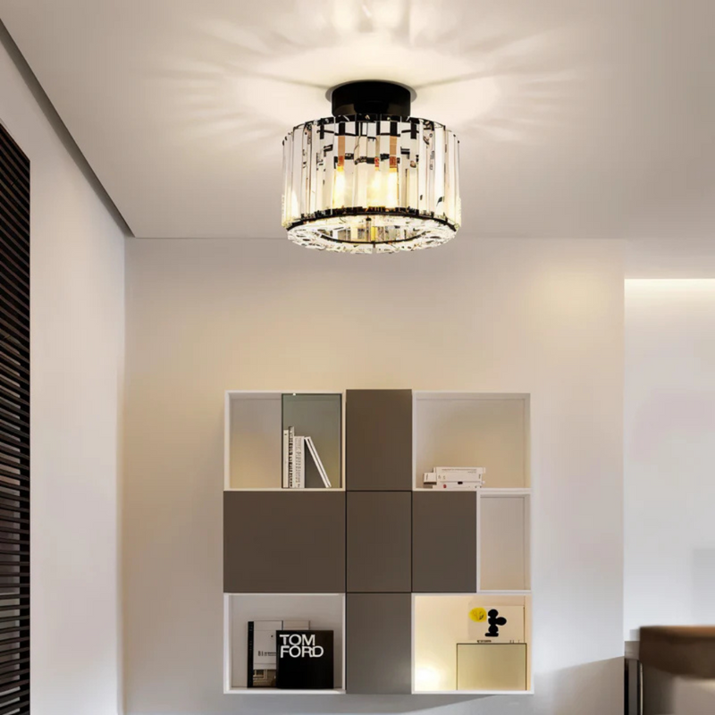 Crystal Ceiling Light with Modern Finish for Living Room and Bedroom