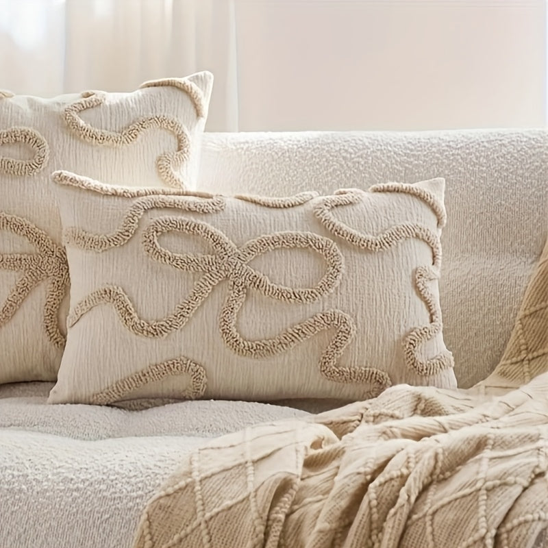 Liorenne Cushion Cover – Sleek Embroidery with Three-Dimensional Loops