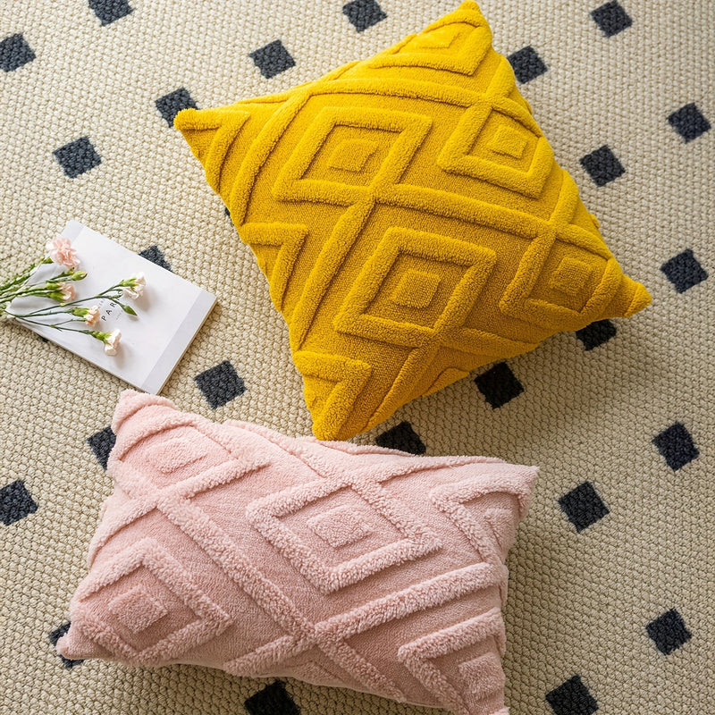 Averelle Cushion Covers – Boho Jacquard with Geometric Pattern