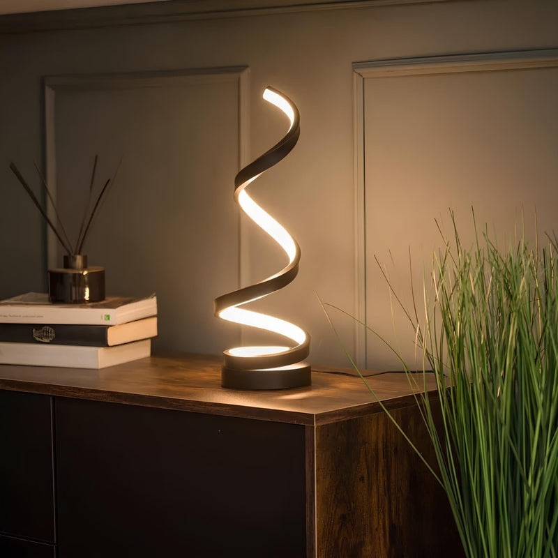 Viresta Table Lamp – Spiral Metal Design with Warm Light
