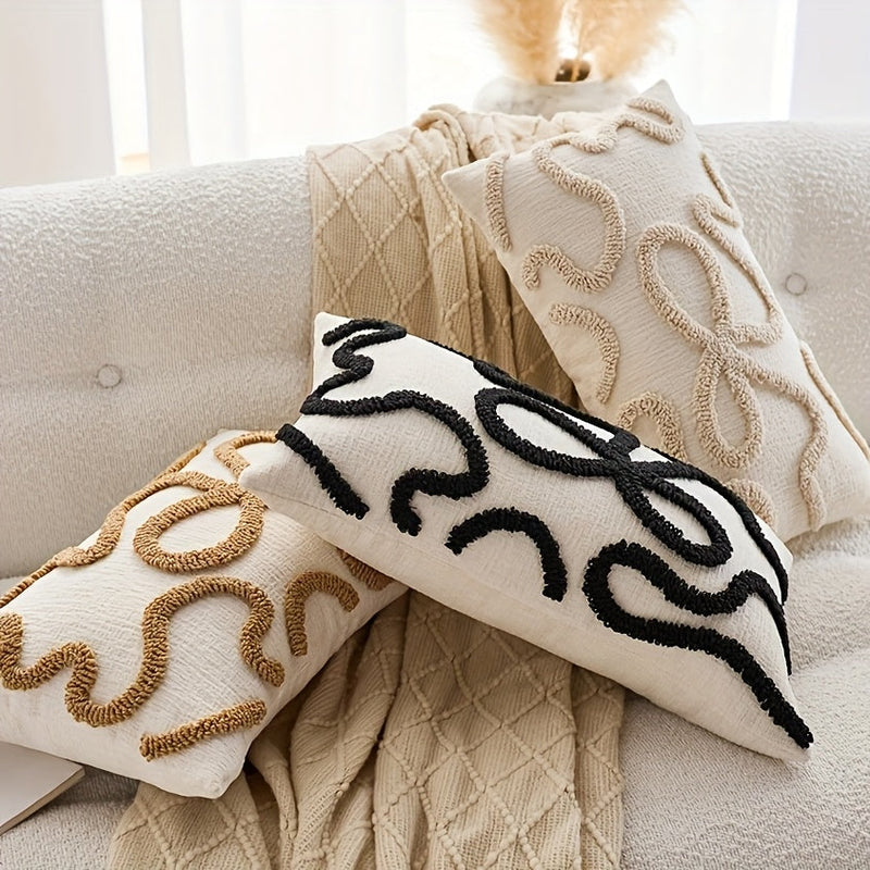 Liorenne Cushion Cover – Sleek Embroidery with Three-Dimensional Loops