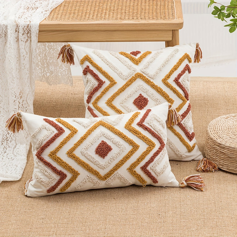 Zavelle Cushion Cover – Geometric Bohemian Embroidery