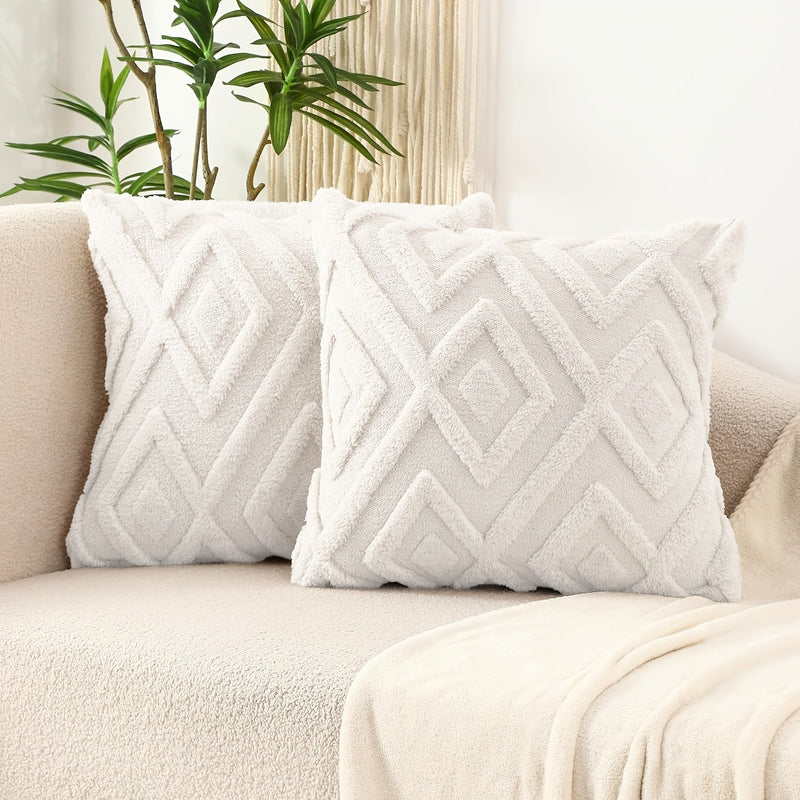 Averelle Cushion Covers – Boho Jacquard with Geometric Pattern