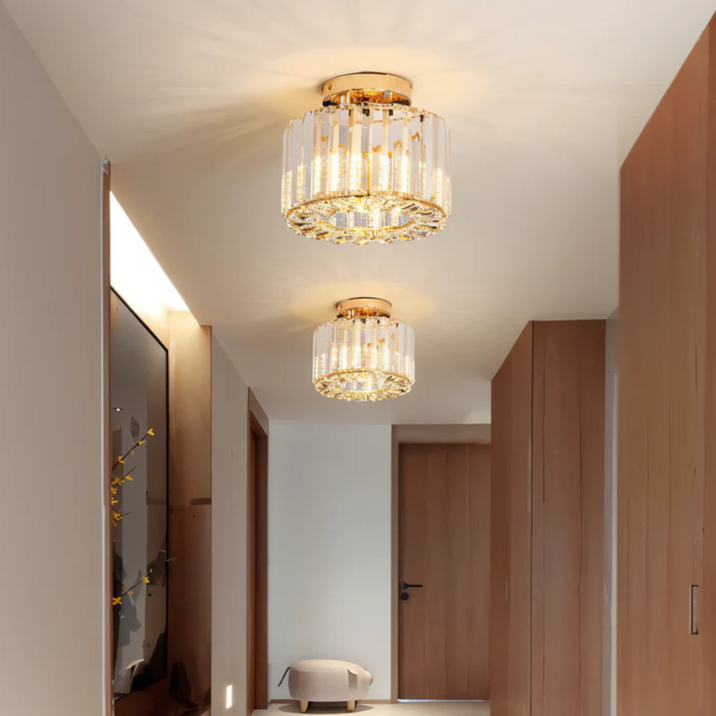 Crystal Ceiling Light with Modern Finish for Living Room and Bedroom