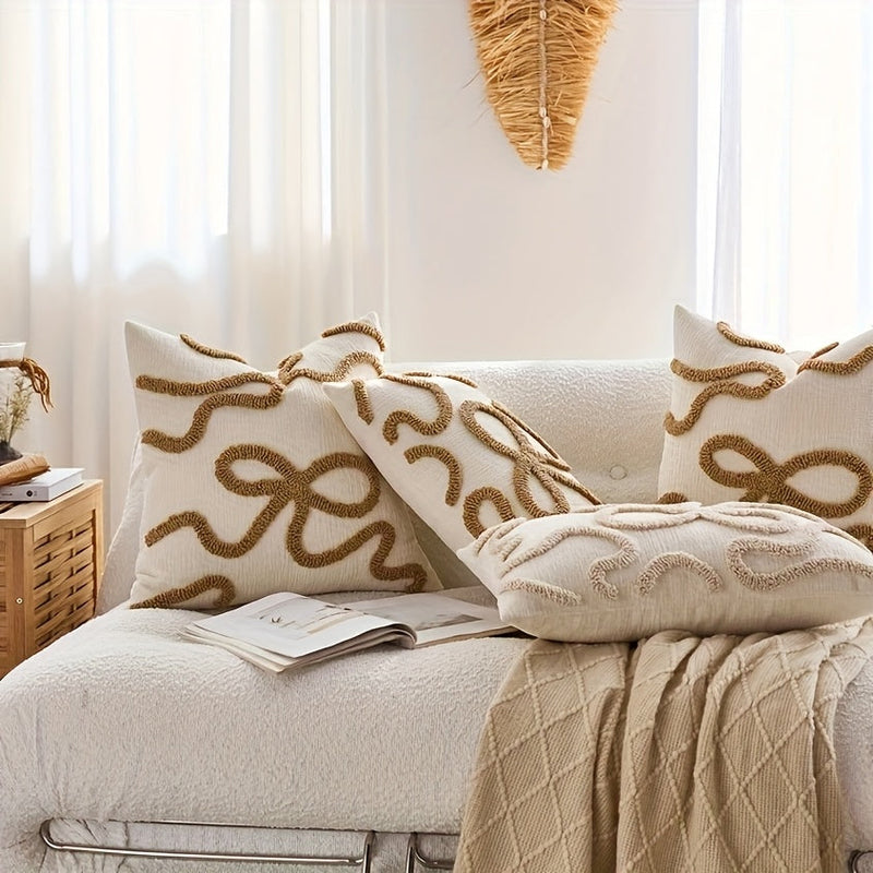 Liorenne Cushion Cover – Sleek Embroidery with Three-Dimensional Loops