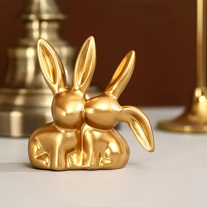 Averelle Rabbit Figurine – Gold-Coloured Sculpture