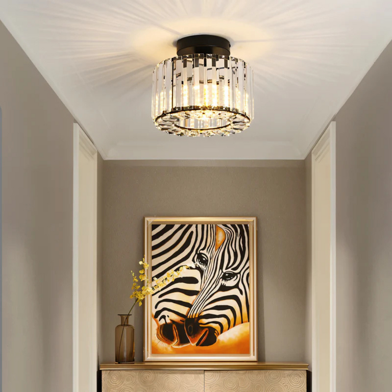 Crystal Ceiling Light with Modern Finish for Living Room and Bedroom