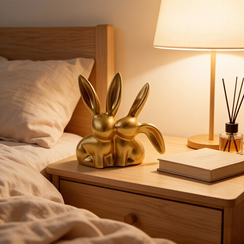 Averelle Rabbit Figurine – Gold-Coloured Sculpture