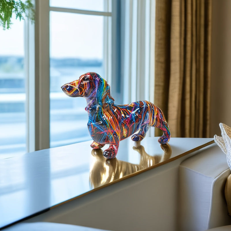 Colourful Dachshund Sculpture - Playful Decoration for Your Interior