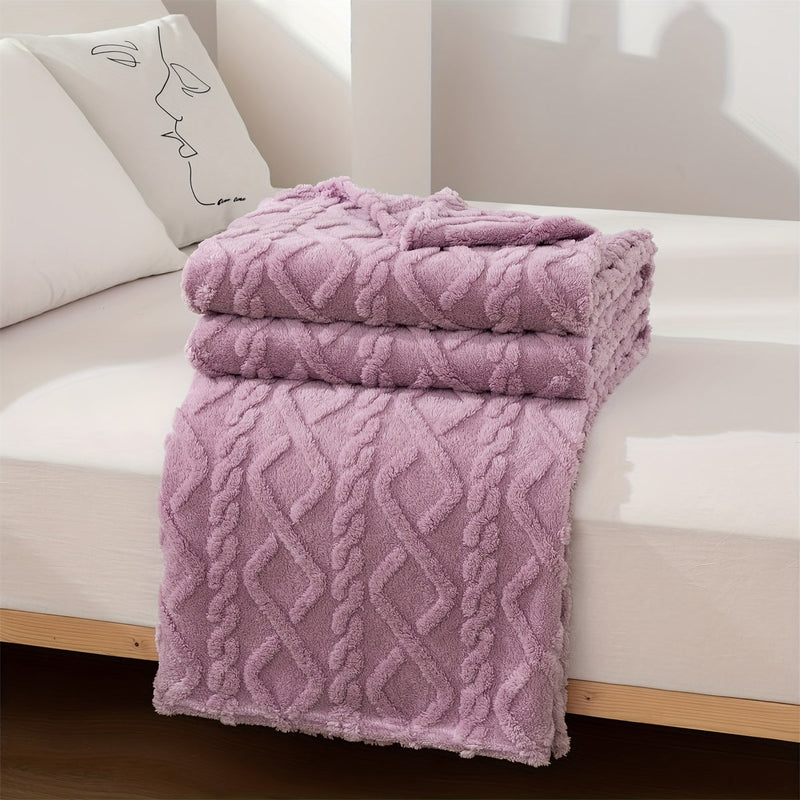 Sorvane Throw – Knitted Relief Design for Warmth