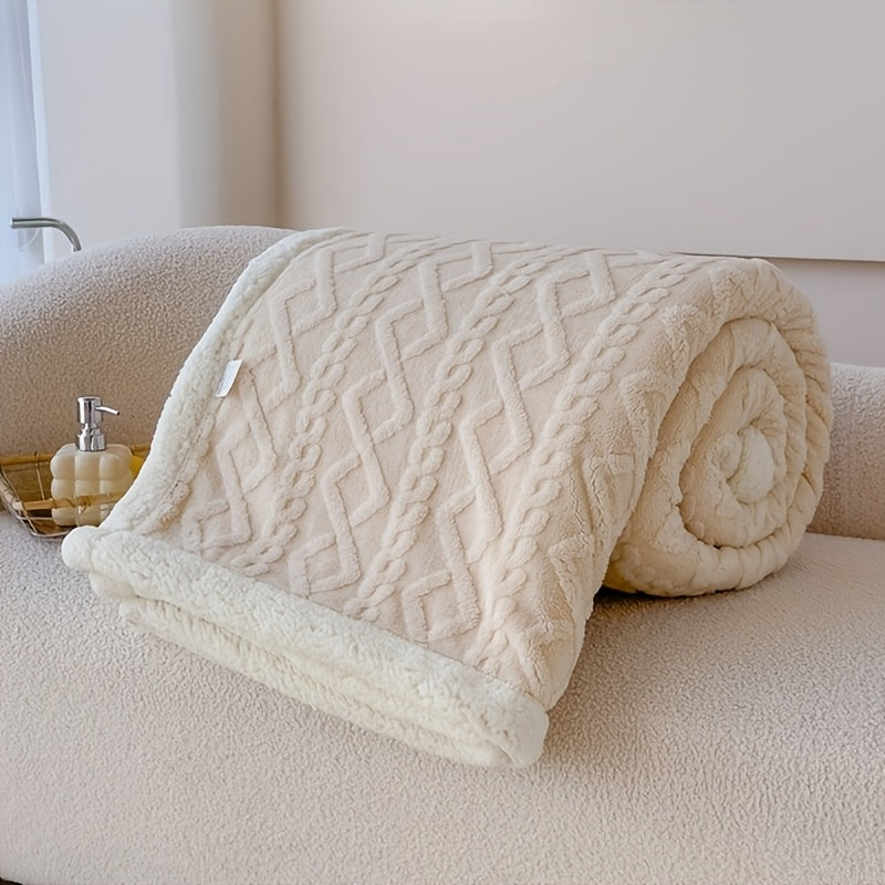 Norelle Throw – Knitted Design with Geometric Pattern