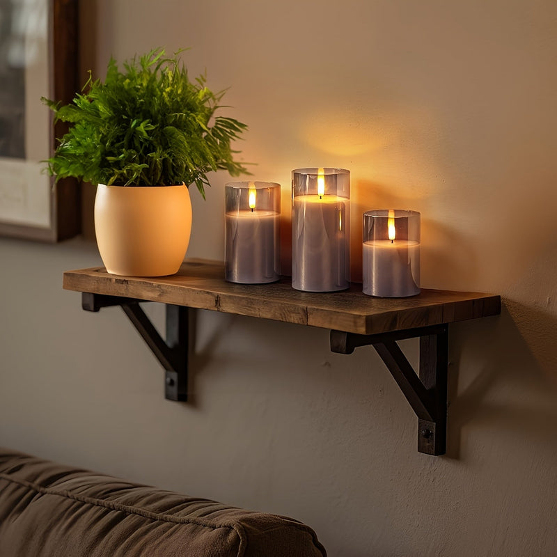 Lunavelle LED Candles – Set of 3 with Realistic Flickering Flame and Timer