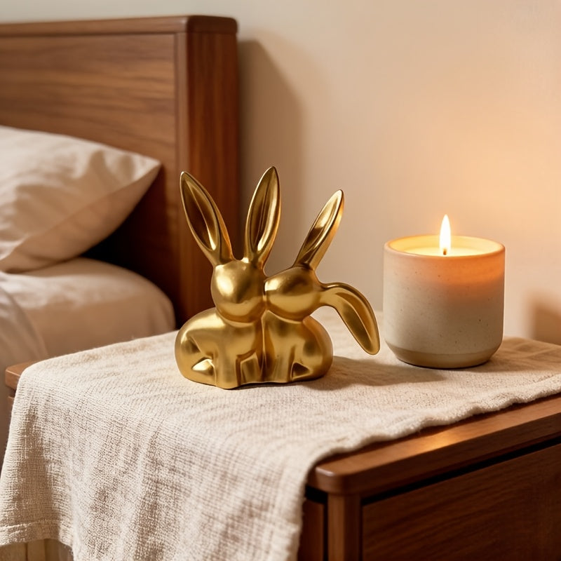 Averelle Rabbit Figurine – Gold-Coloured Sculpture