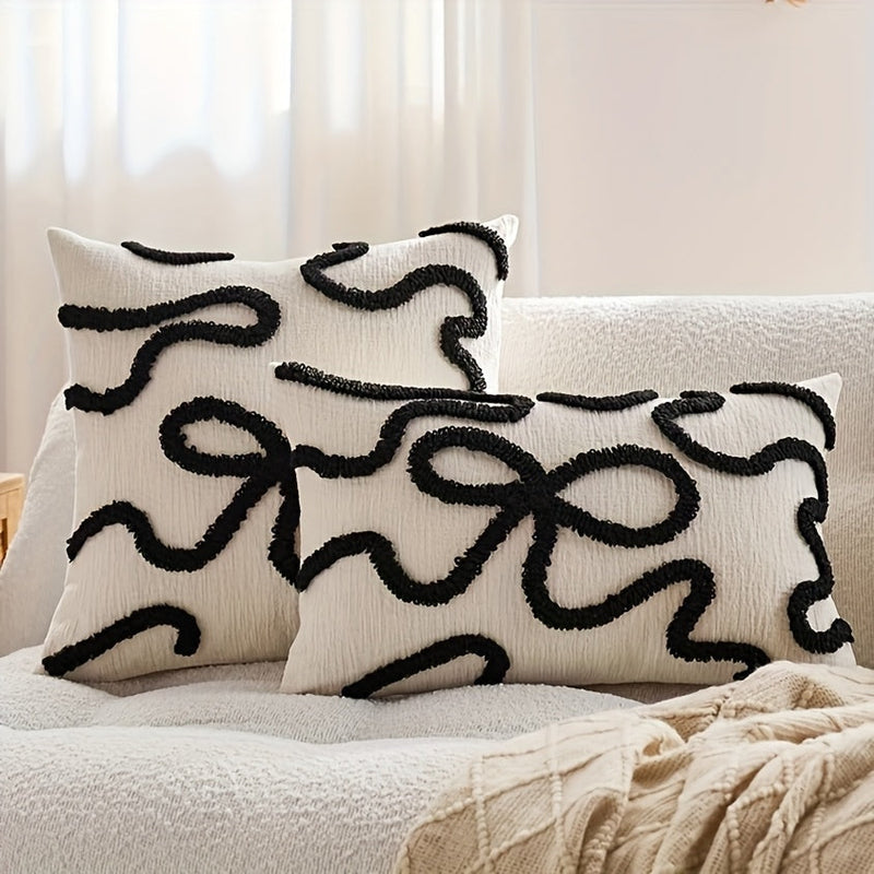 Liorenne Cushion Cover – Sleek Embroidery with Three-Dimensional Loops